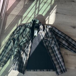 Matix Black and White Plaid Utility Jacket